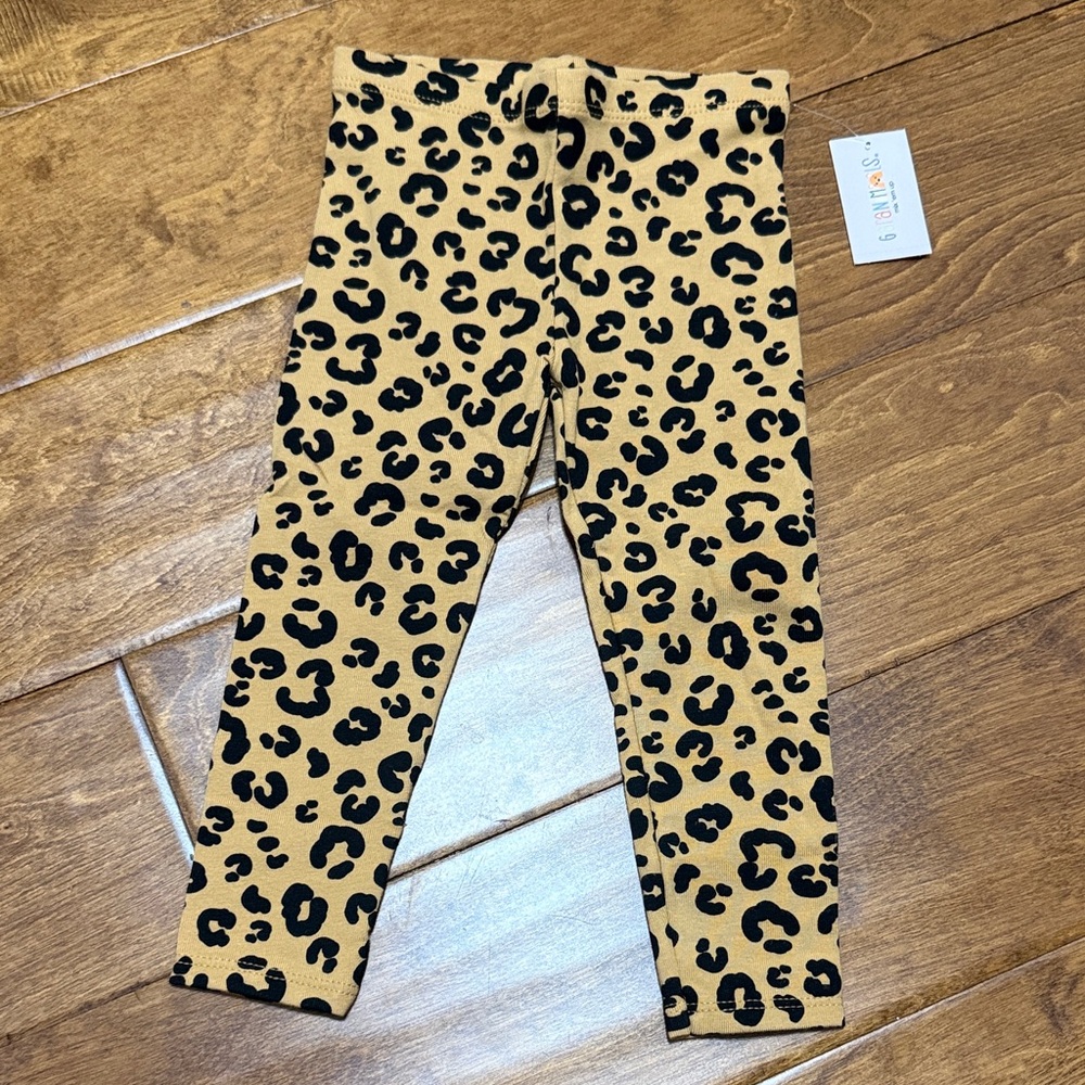 NWT Size 5T Garanimals Leopard Print Leggings - Tan and Black